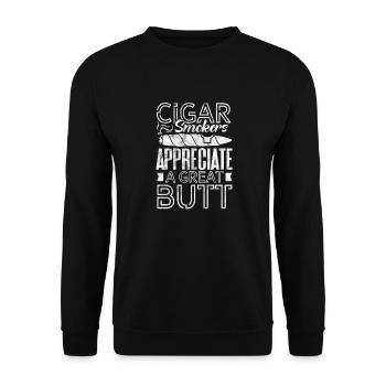 Zigarre - Unisex Pullover - Schwarz - Vorne - Alina (178cm) & Michal (187cm)