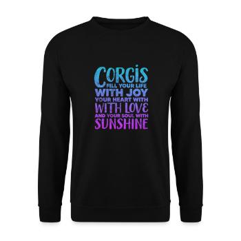 Welsh Corgi Dog Dog Dog Race Cadeau - Sweat-shirt Unisexe - noir - Devant - Alina (178cm) & Michal (187cm)