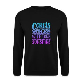 Corgi - Unisex Pullover - Schwarz - Vorne - Alina (178cm) & Michal (187cm)