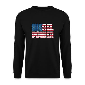 Diesel America USA Auto Tuning Gasoline Gift - Unisex Sweatshirt - black - Front - Alina (178cm) & Michal (187cm)