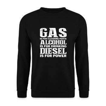 Diesel Auto Tuning Gasoline Vehicle Gift - Unisex Sweatshirt - black - Front - Alina (178cm) & Michal (187cm)