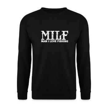 Angler - Unisex Sweatshirt - black - Front - Alina (178cm) & Michal (187cm)