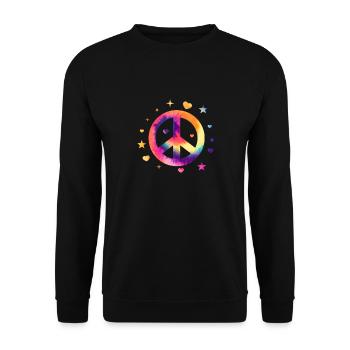 Hippie Peace Flower Power Amour Paix Cadeau - Sweat-shirt Unisexe - noir - Devant - Alina (178cm) & Michal (187cm)