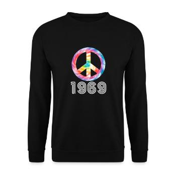 Hippie 1969 Peace Flower Power Cadeau d’amour - Sweat-shirt Unisexe - noir - Devant - Alina (178cm) & Michal (187cm)