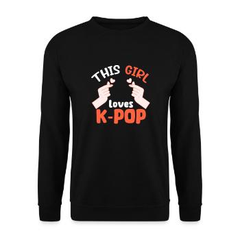 K-Pop - Unisex Pullover - Schwarz - Vorne - Alina (178cm) & Michal (187cm)