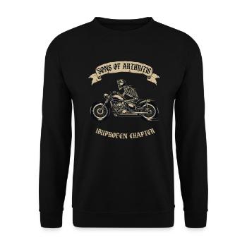 Motorradfahrer Biker - Unisex Pullover - Schwarz - Vorne - Alina (178cm) & Michal (187cm)