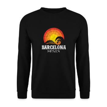 Spain Spanish Barcelona Spanish Holiday Gift - Unisex Sweatshirt - black - Front - Alina (178cm) & Michal (187cm)