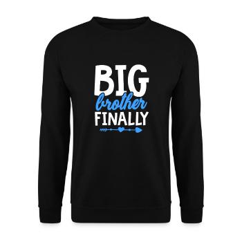 Big Brother Sibling Sister Gift - Unisex Sweatshirt - black - Front - Alina (178cm) & Michal (187cm)