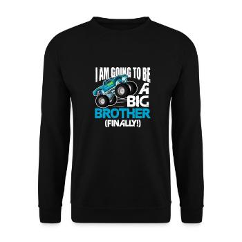 Big Brother Sibling Sister Gift - Unisex Sweatshirt - black - Front - Alina (178cm) & Michal (187cm)