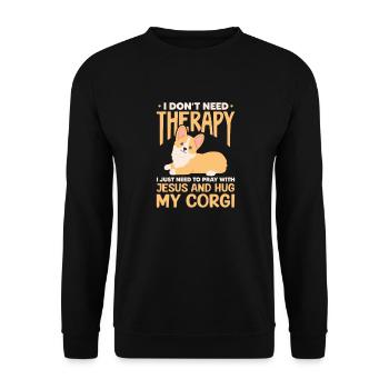 Corgi - Unisex Pullover - Schwarz - Vorne - Alina (178cm) & Michal (187cm)