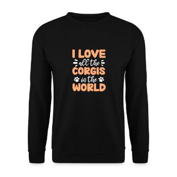 Corgi - Unisex Sweatshirt - black - Front - Alina (178cm) & Michal (187cm)