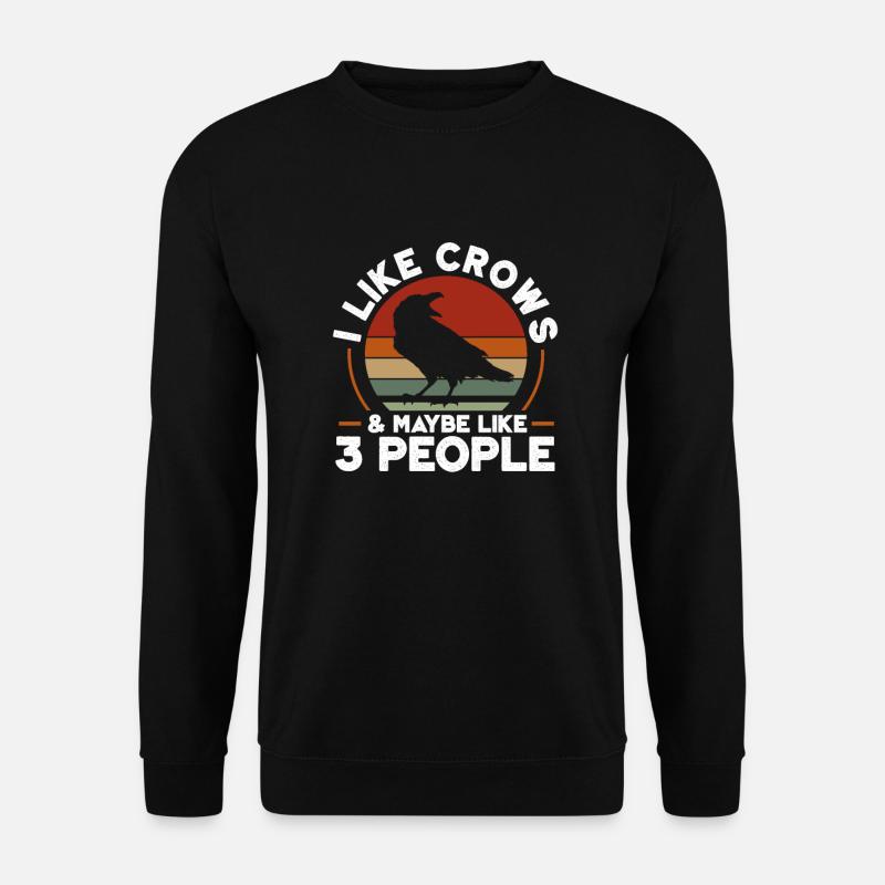 Rabe Krähe Vogel Kraehe Vögel Natur Crow GEschenk - Unisex Pullover - Schwarz