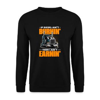 Diesel Auto Tuning Gasoline Vehicle Gift - Unisex Sweatshirt - black - Front - Alina (178cm) & Michal (187cm)