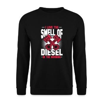 Diesel Auto Tuning Gasoline Vehicle Gift - Unisex Sweatshirt - black - Front - Alina (178cm) & Michal (187cm)