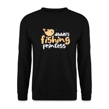 Angler Vater Tochter Angeln Prinzessin Geschenk - Unisex Pullover - Schwarz - Vorne - Alina (178cm) & Michal (187cm)