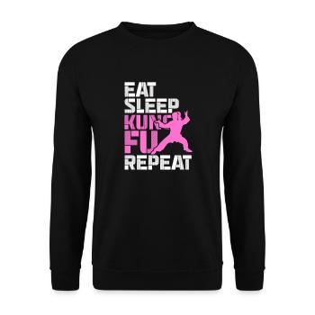 Kung Fu Kampfsport Kampfkunst Sport Geschenk - Unisex Pullover - Schwarz - Vorne - Alina (178cm) & Michal (187cm)