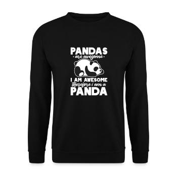 Panda Panda Ours Ours Animal Pandas Cadeau - Sweat-shirt Unisexe - noir - Devant - Alina (178cm) & Michal (187cm)