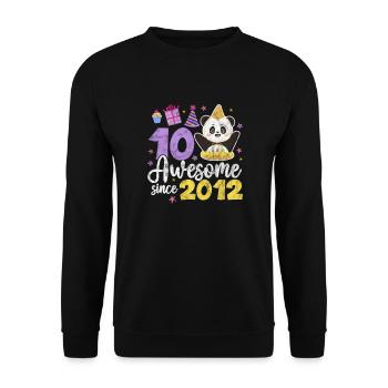 Panda 10th Birthday - Unisex Sweatshirt - black - Front - Alina (178cm) & Michal (187cm)