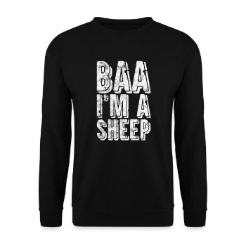 Schaf Schafe Bauernhof Tier Schafbock Geschenk - Unisex Pullover - Schwarz - Vorne - Alina (178cm) & Michal (187cm)