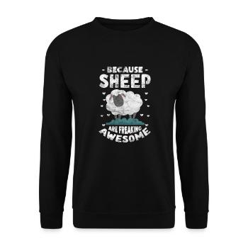 Schaf Schafe Bauernhof Tier Schafbock Geschenk - Unisex Pullover - Schwarz - Vorne - Alina (178cm) & Michal (187cm)