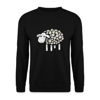Schaf Schafe Bauernhof Tier Schafbock Geschenk - Unisex Pullover - Schwarz - Vorne - Alina (178cm) & Michal (187cm)