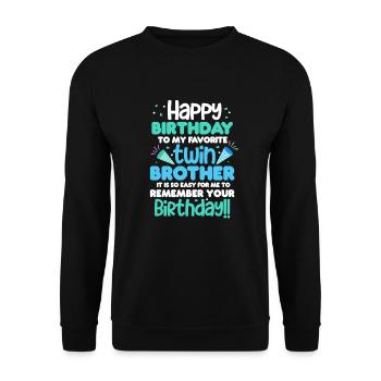 Big Brother Sibling Sister Gift - Unisex Sweatshirt - black - Front - Alina (178cm) & Michal (187cm)