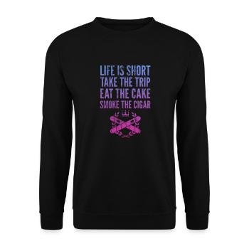 Zigarre - Unisex Pullover - Schwarz - Vorne - Alina (178cm) & Michal (187cm)