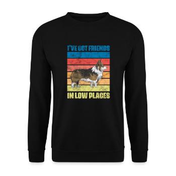 Welsh Corgi Dog Dog Dog Race Cadeau - Sweat-shirt Unisexe - noir - Devant - Alina (178cm) & Michal (187cm)