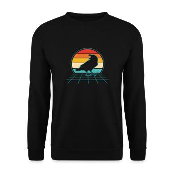 Raven Crow Bird Crow Birds Nature Crow GEschenk - Unisex Sweatshirt - black - Front - Alina (178cm) & Michal (187cm)