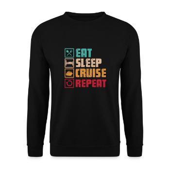 Kreuzfahrt - Unisex Pullover - Schwarz - Vorne - Alina (178cm) & Michal (187cm)