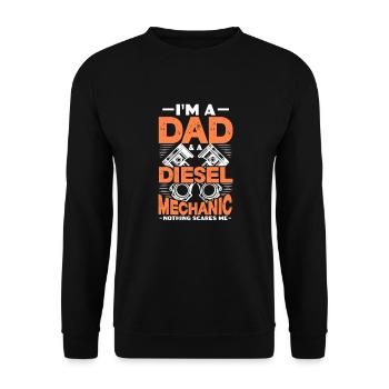 Diesel Auto Tuning Benzin Fahrzeug Geschenk - Unisex Pullover - Schwarz - Vorne - Alina (178cm) & Michal (187cm)