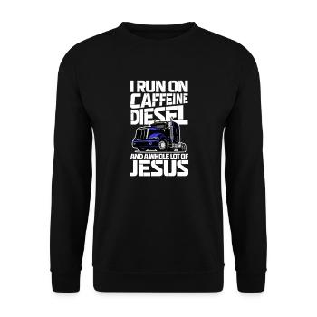 Diesel Auto Tuning Gasoline Vehicle Gift - Unisex Sweatshirt - black - Front - Alina (178cm) & Michal (187cm)
