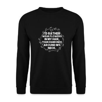 Hippie Peace Flower Power Amour Paix Cadeau - Sweat-shirt Unisexe - noir - Devant - Alina (178cm) & Michal (187cm)