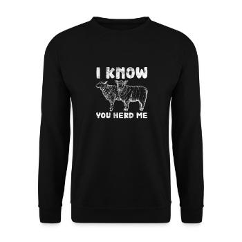 Schaf Schafe Bauernhof Tier Schafbock Geschenk - Unisex Pullover - Schwarz - Vorne - Alina (178cm) & Michal (187cm)