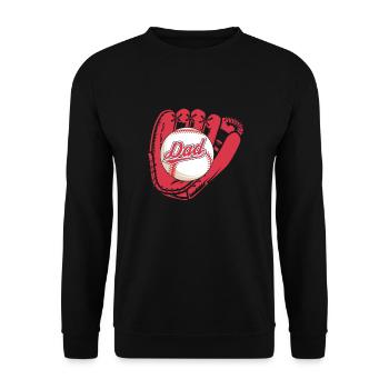 Baseball Vater Baseballspieler Papa Dad Geschenk - Unisex Pullover - Schwarz - Vorne - Alina (178cm) & Michal (187cm)