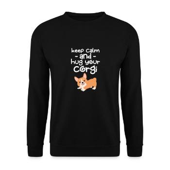 Corgi - Unisex Sweatshirt - black - Front - Alina (178cm) & Michal (187cm)