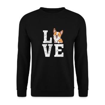 Welsh Corgi Dog Dog Dog Race Cadeau - Sweat-shirt Unisexe - noir - Devant - Alina (178cm) & Michal (187cm)