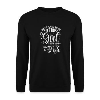 Angler - Unisex Sweatshirt - black - Front - Alina (178cm) & Michal (187cm)