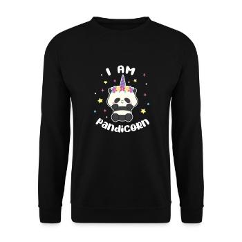 Panda Panda Bear Bear Animal Pandas Gift - Unisex Sweatshirt - black - Front - Alina (178cm) & Michal (187cm)