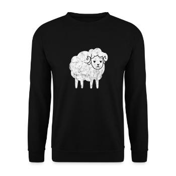 Schaf Schafe Bauernhof Tier Schafbock Geschenk - Unisex Pullover - Schwarz - Vorne - Alina (178cm) & Michal (187cm)