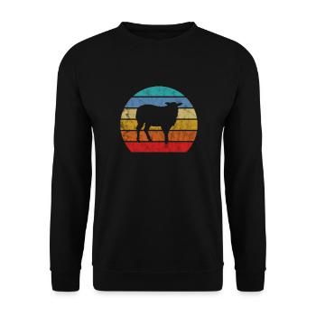 Schaf Schafe Bauernhof Tier Schafbock Geschenk - Unisex Pullover - Schwarz - Vorne - Alina (178cm) & Michal (187cm)