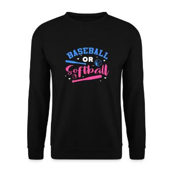 Softball Baseball Grossesse Cadeau de naissance - Sweat-shirt Unisexe - noir - Devant - Alina (178cm) & Michal (187cm)