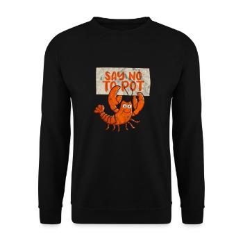Languste Langusten Meeresfrüchte Krebs Geschenk - Unisex Pullover - Schwarz - Vorne - Alina (178cm) & Michal (187cm)