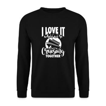 Kreuzfahrt - Unisex Pullover - Schwarz - Vorne - Alina (178cm) & Michal (187cm)