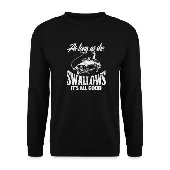 Angler - Unisex Sweatshirt - black - Front - Alina (178cm) & Michal (187cm)