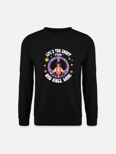 Hippie Peace Flower Power Love Frieden Geschenk - Unisex Pullover - Schwarz