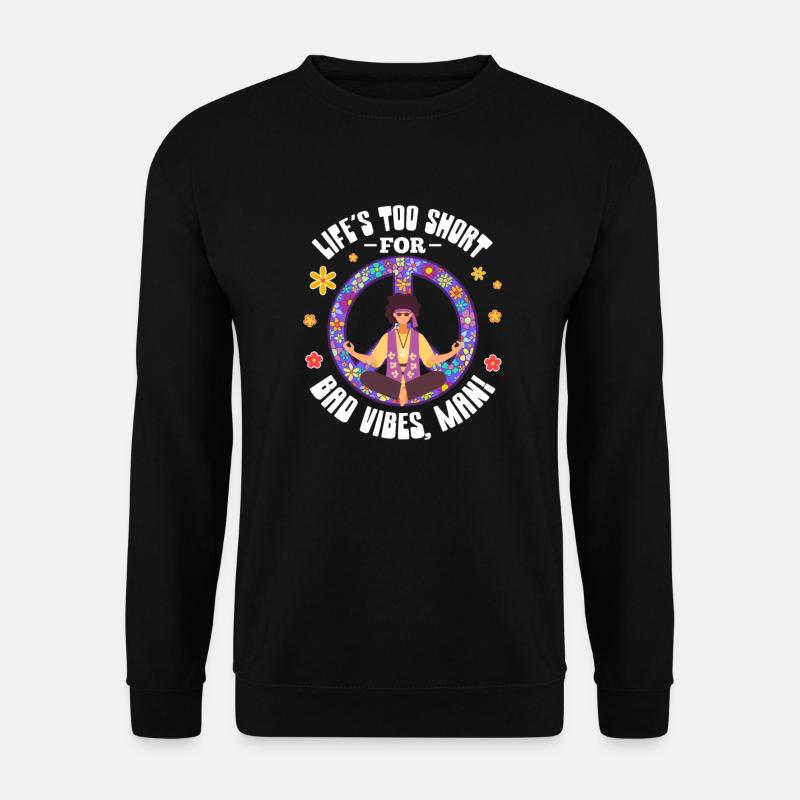 Hippie Peace Flower Power Love Frieden Geschenk - Unisex Pullover - Schwarz