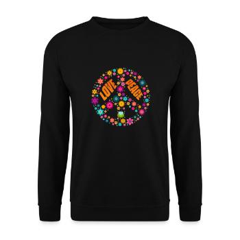 Hippie Peace Flower Power Amour Paix Cadeau - Sweat-shirt Unisexe - noir - Devant - Alina (178cm) & Michal (187cm)