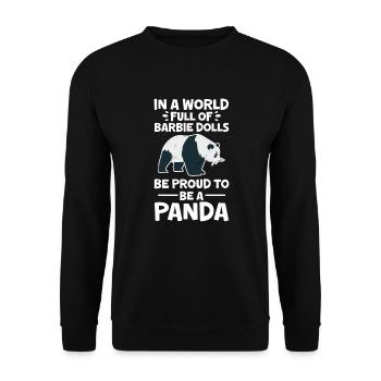 Panda Panda Bear Bear Animal Pandas Gift - Unisex Sweatshirt - black - Front - Alina (178cm) & Michal (187cm)