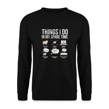 Schaf Schafe Bauernhof Tier Schafbock Geschenk - Unisex Pullover - Schwarz - Vorne - Alina (178cm) & Michal (187cm)